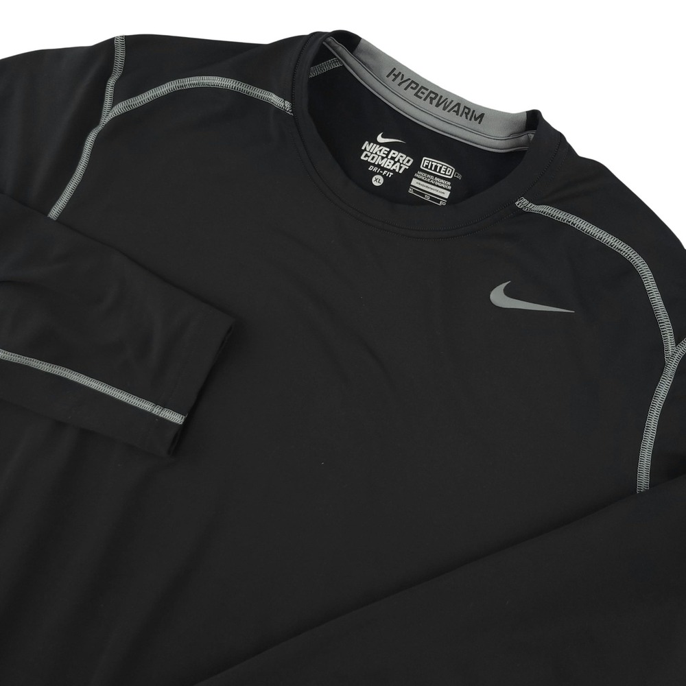 Nike Pro Combat Shirt Mens XL Black Hyperwarm Long Sleeve Dri-FIT Thermal